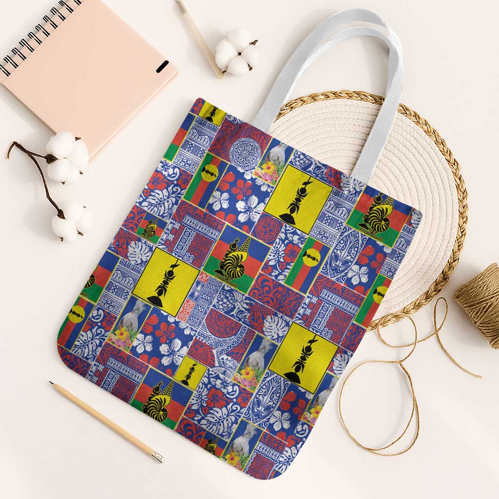 New Caledonia Joyeux Noel Tote Bag Pacific Patchwork Xmas Vibes LT9 White Strap One Size Blue - Polynesian Pride