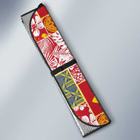Niue Monuina e Kilisimasi Auto Sun Shade Pacific Patchwork Xmas Vibes LT9 - Polynesian Pride
