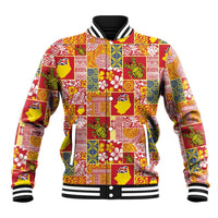 Niue Monuina e Kilisimasi Baseball Jacket Pacific Patchwork Xmas Vibes LT9 Unisex Yellow - Polynesian Pride