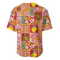 Niue Monuina e Kilisimasi Baseball Jersey Pacific Patchwork Xmas Vibes LT9 - Polynesian Pride
