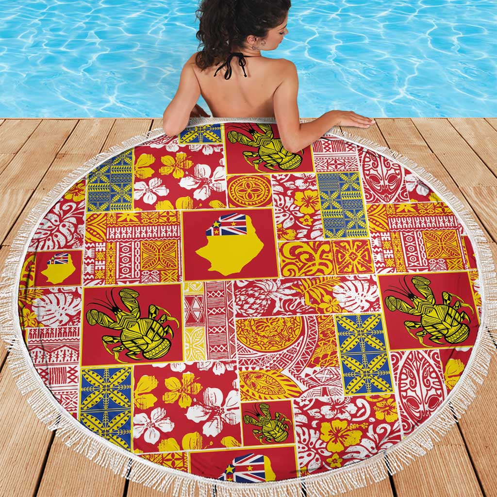 Niue Monuina e Kilisimasi Beach Blanket Pacific Patchwork Xmas Vibes LT9 - Polynesian Pride