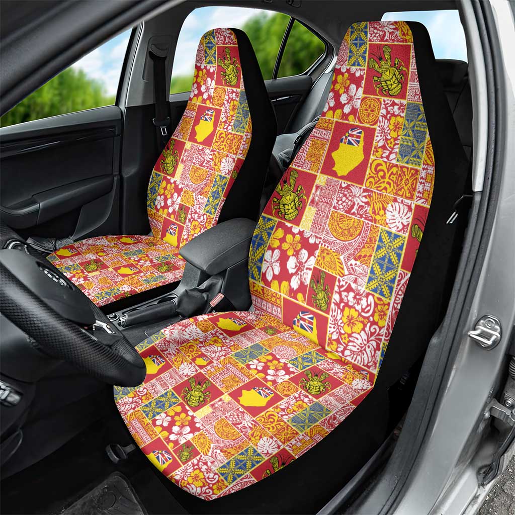 Niue Monuina e Kilisimasi Car Seat Cover Pacific Patchwork Xmas Vibes LT9 - Polynesian Pride