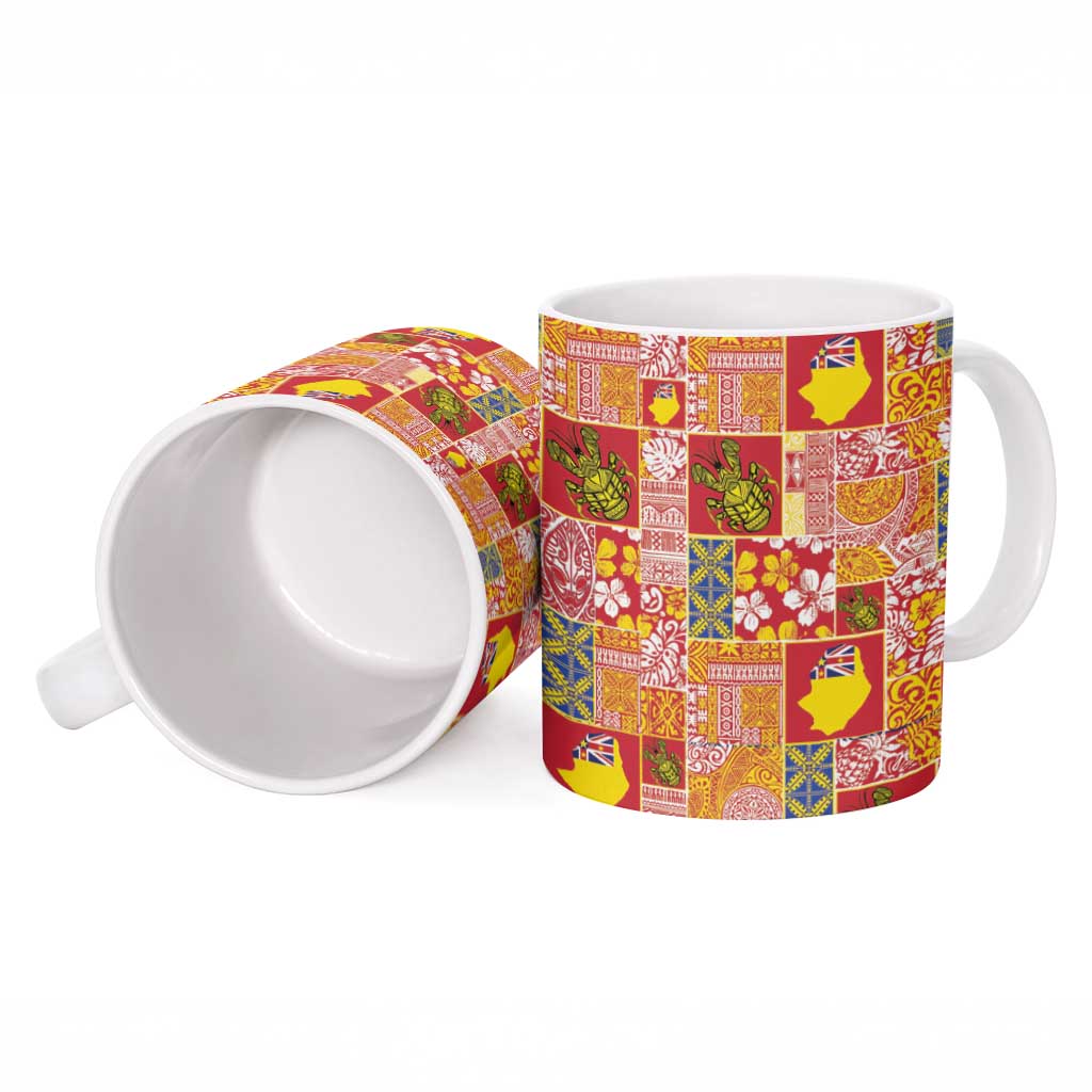 Niue Monuina e Kilisimasi Ceramic Mug Pacific Patchwork Xmas Vibes LT9 - Polynesian Pride