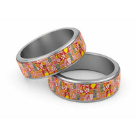 Niue Monuina e Kilisimasi Classic Ring Pacific Patchwork Xmas Vibes LT9 Sliver Yellow - Polynesian Pride