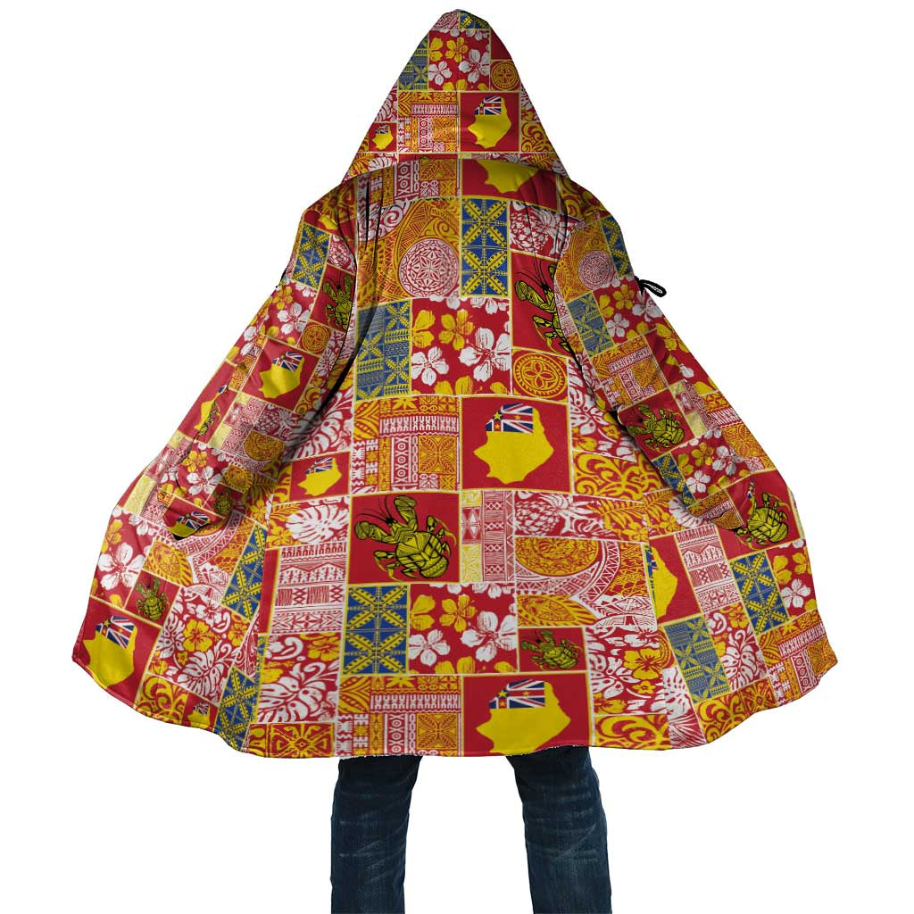 Niue Monuina e Kilisimasi Cloak Pacific Patchwork Xmas Vibes LT9 Unisex Yellow - Polynesian Pride