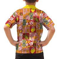 Niue Monuina e Kilisimasi Kid Hawaiian Shirt Pacific Patchwork Xmas Vibes LT9 - Polynesian Pride