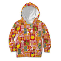 Niue Monuina e Kilisimasi Kid Hoodie Pacific Patchwork Xmas Vibes LT9 Hoodie Yellow - Polynesian Pride
