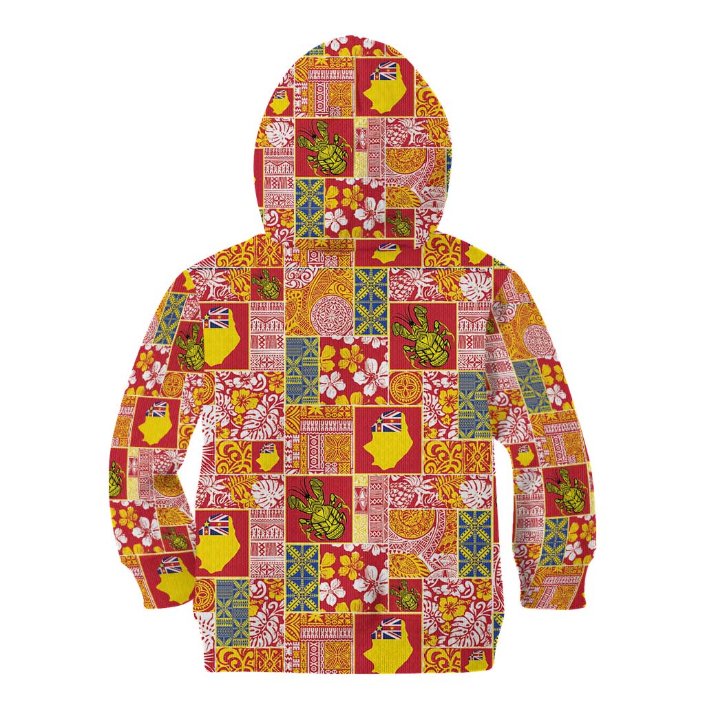 Niue Monuina e Kilisimasi Kid Hoodie Pacific Patchwork Xmas Vibes LT9 - Polynesian Pride