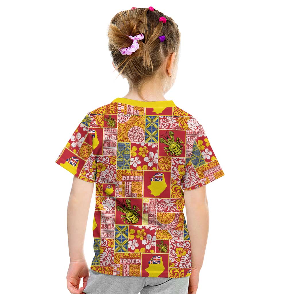 Niue Monuina e Kilisimasi Kid T Shirt Pacific Patchwork Xmas Vibes LT9 - Polynesian Pride