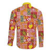 Niue Monuina e Kilisimasi Long Sleeve Button Shirt Pacific Patchwork Xmas Vibes LT9 - Polynesian Pride