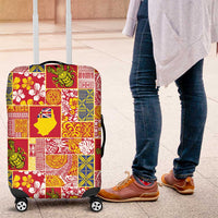 Niue Monuina e Kilisimasi Luggage Cover Pacific Patchwork Xmas Vibes LT9 Yellow - Polynesian Pride