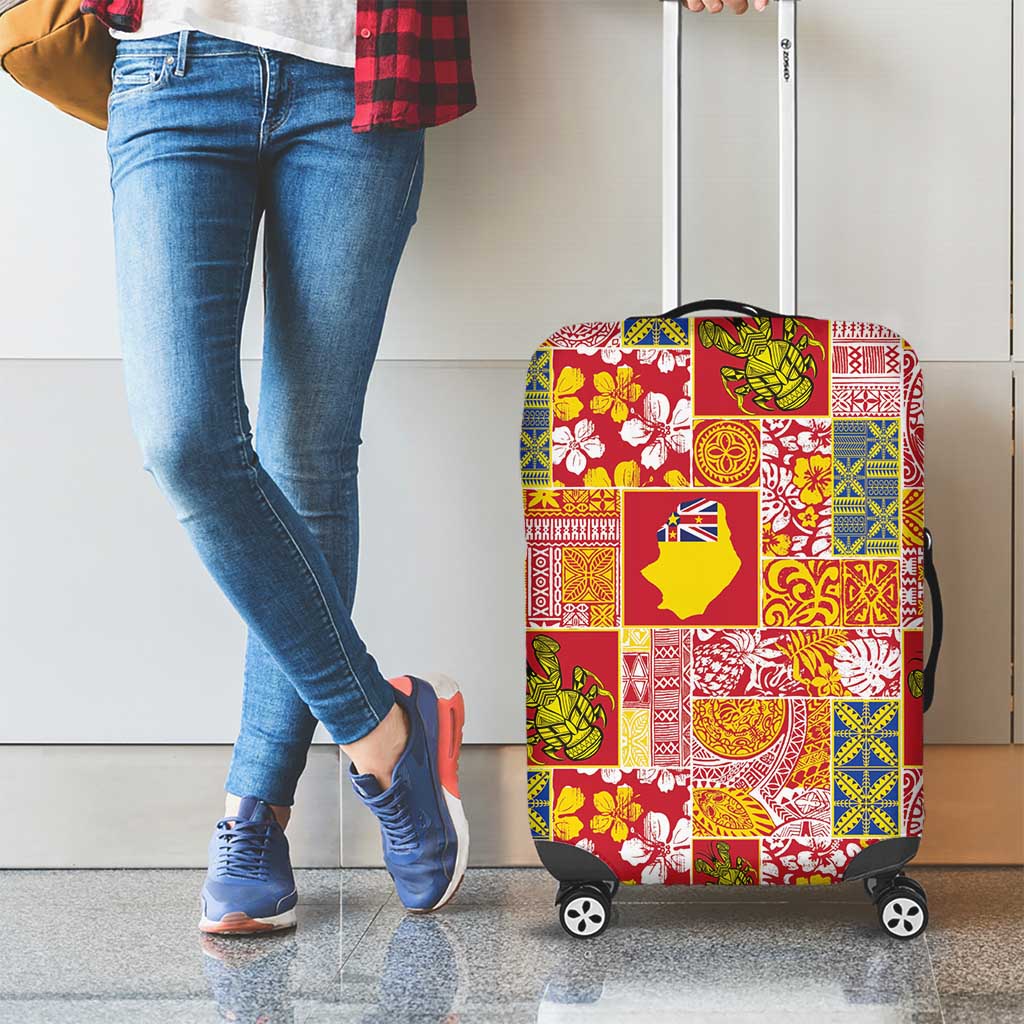 Niue Monuina e Kilisimasi Luggage Cover Pacific Patchwork Xmas Vibes LT9 - Polynesian Pride