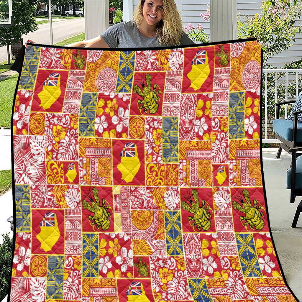 Niue Monuina e Kilisimasi Quilt Pacific Patchwork Xmas Vibes LT9 Yellow - Polynesian Pride