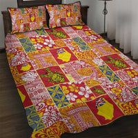 Niue Monuina e Kilisimasi Quilt Bed Set Pacific Patchwork Xmas Vibes LT9 Yellow - Polynesian Pride