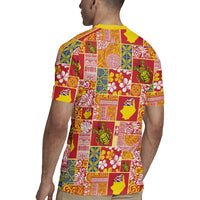 Niue Monuina e Kilisimasi Rugby Jersey Pacific Patchwork Xmas Vibes LT9 - Polynesian Pride