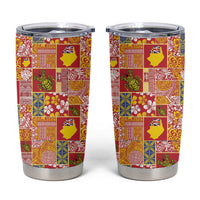 Niue Monuina e Kilisimasi Tumbler Cup Pacific Patchwork Xmas Vibes LT9 Yellow - Polynesian Pride