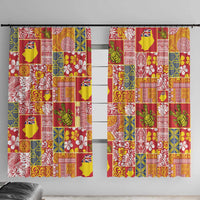 Niue Monuina e Kilisimasi Window Curtain Pacific Patchwork Xmas Vibes LT9 With Hooks Yellow - Polynesian Pride