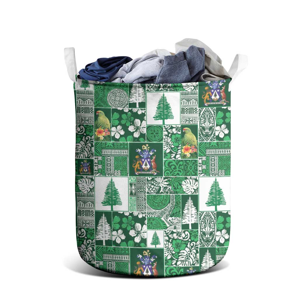 Norfolk Island Meri Krismas Laundry Basket Pacific Patchwork Xmas Vibes LT9 - Polynesian Pride