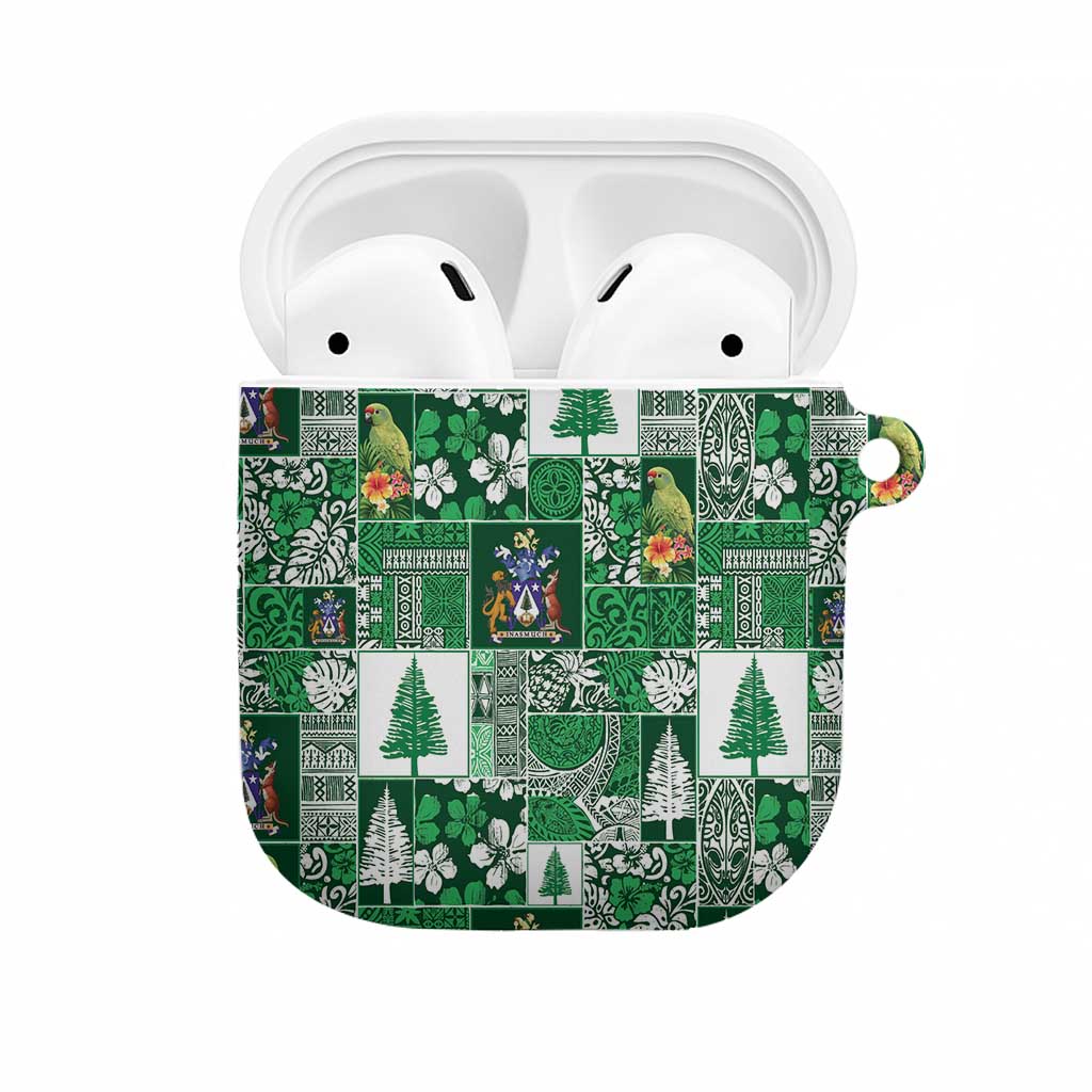 Norfolk Island Meri Krismas AirPods Case Pacific Patchwork Xmas Vibes LT9 Green - Polynesian Pride