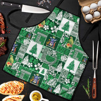 Norfolk Island Meri Krismas Apron Pacific Patchwork Xmas Vibes LT9 Green - Polynesian Pride