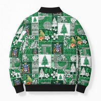 Norfolk Island Meri Krismas Bomber Puffer Jacket Pacific Patchwork Xmas Vibes LT9 - Polynesian Pride