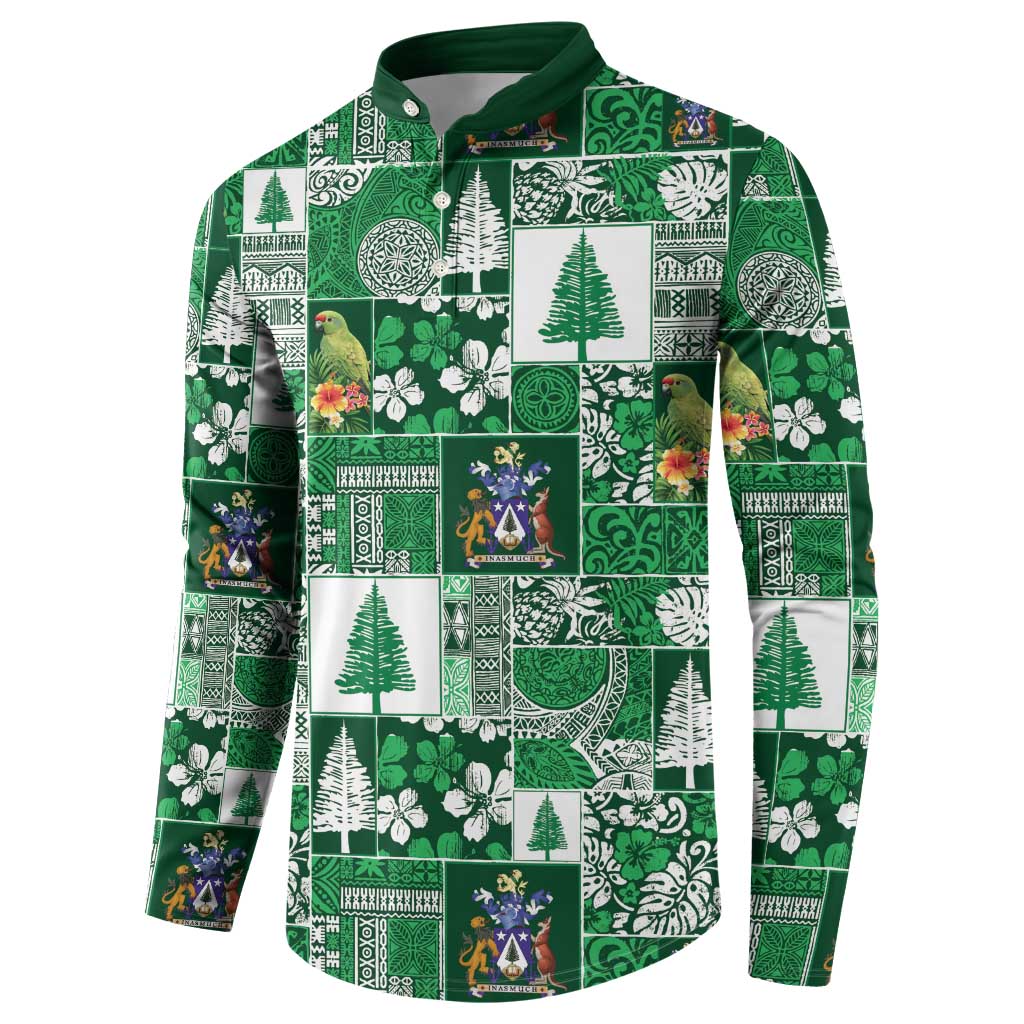 Norfolk Island Meri Krismas Button Sweatshirt Pacific Patchwork Xmas Vibes LT9 - Polynesian Pride