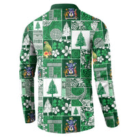 Norfolk Island Meri Krismas Button Sweatshirt Pacific Patchwork Xmas Vibes LT9 - Polynesian Pride