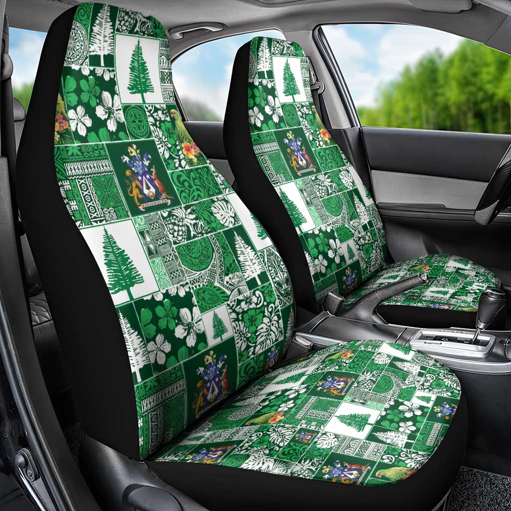Norfolk Island Meri Krismas Car Seat Cover Pacific Patchwork Xmas Vibes LT9 - Polynesian Pride