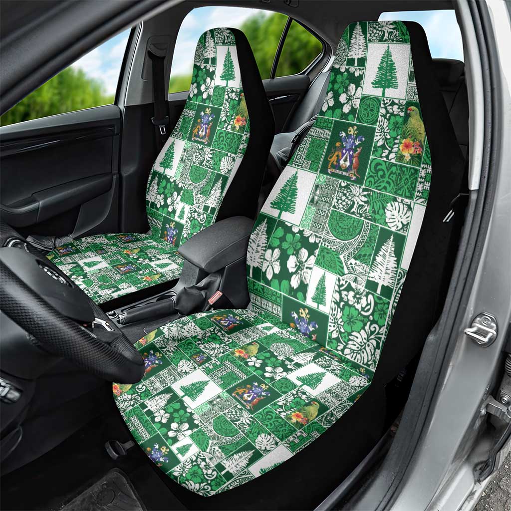 Norfolk Island Meri Krismas Car Seat Cover Pacific Patchwork Xmas Vibes LT9 - Polynesian Pride