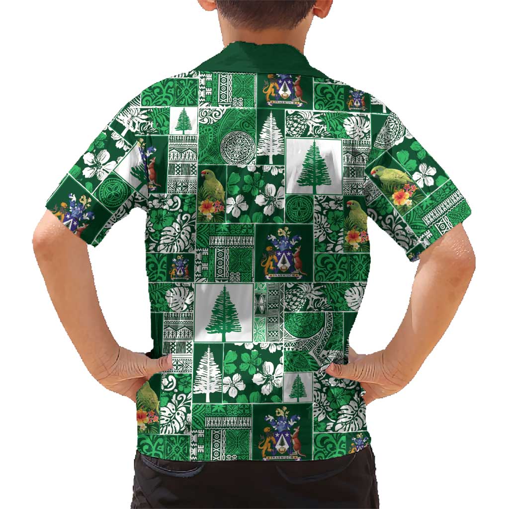 Norfolk Island Meri Krismas Hawaiian Shirt Pacific Patchwork Xmas Vibes LT9 - Polynesian Pride