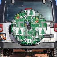 Norfolk Island Meri Krismas Spare Tire Cover Pacific Patchwork Xmas Vibes LT9 Green - Polynesian Pride