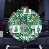 Norfolk Island Meri Krismas Spare Tire Cover Pacific Patchwork Xmas Vibes LT9 No hole Green - Polynesian Pride