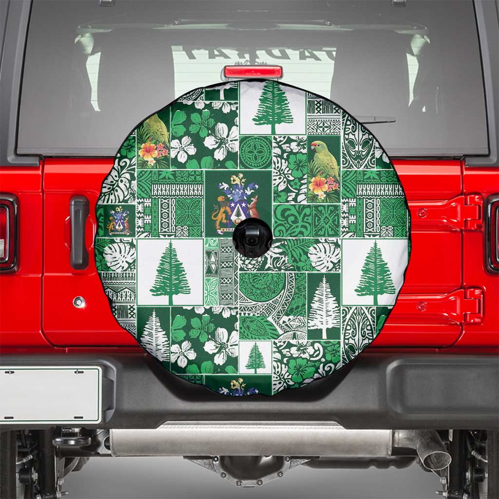 Norfolk Island Meri Krismas Spare Tire Cover Pacific Patchwork Xmas Vibes LT9 - Polynesian Pride