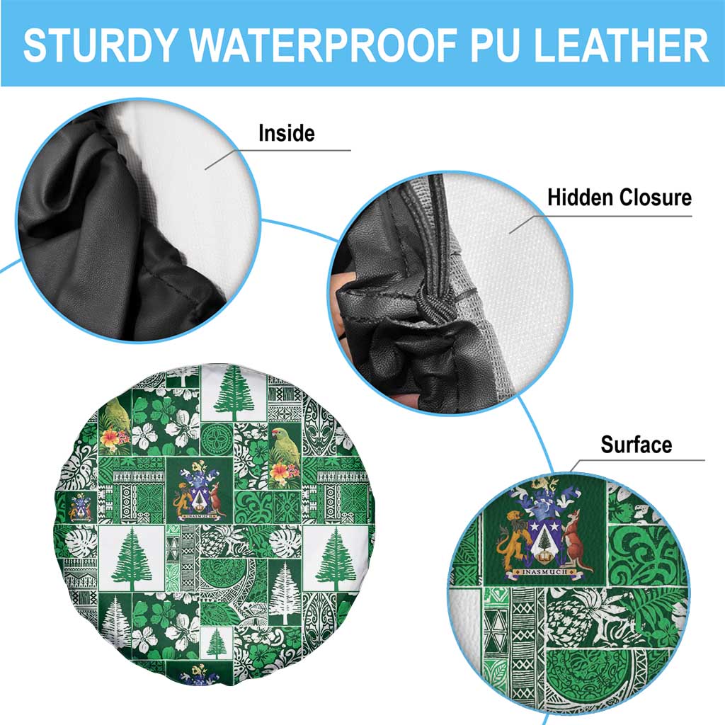 Norfolk Island Meri Krismas Spare Tire Cover Pacific Patchwork Xmas Vibes LT9 - Polynesian Pride