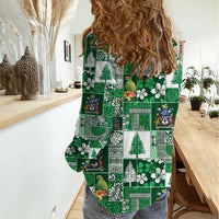 Norfolk Island Meri Krismas Women Casual Shirt Pacific Patchwork Xmas Vibes LT9 - Polynesian Pride