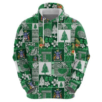 Norfolk Island Meri Krismas Zip Hoodie Pacific Patchwork Xmas Vibes LT9 - Polynesian Pride