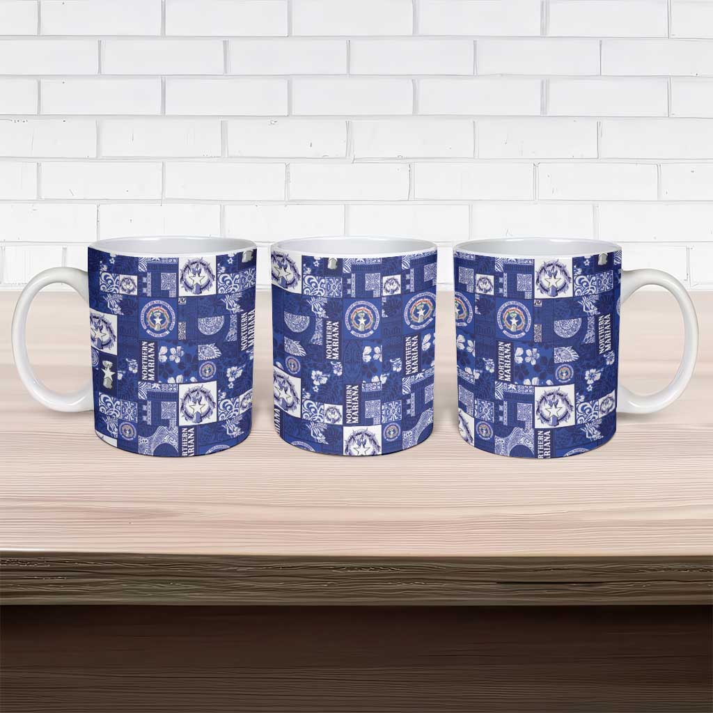 Northern Mariana Islands Magof Nochebuena Ceramic Mug Pacific Patchwork Xmas Vibes LT9 - Polynesian Pride