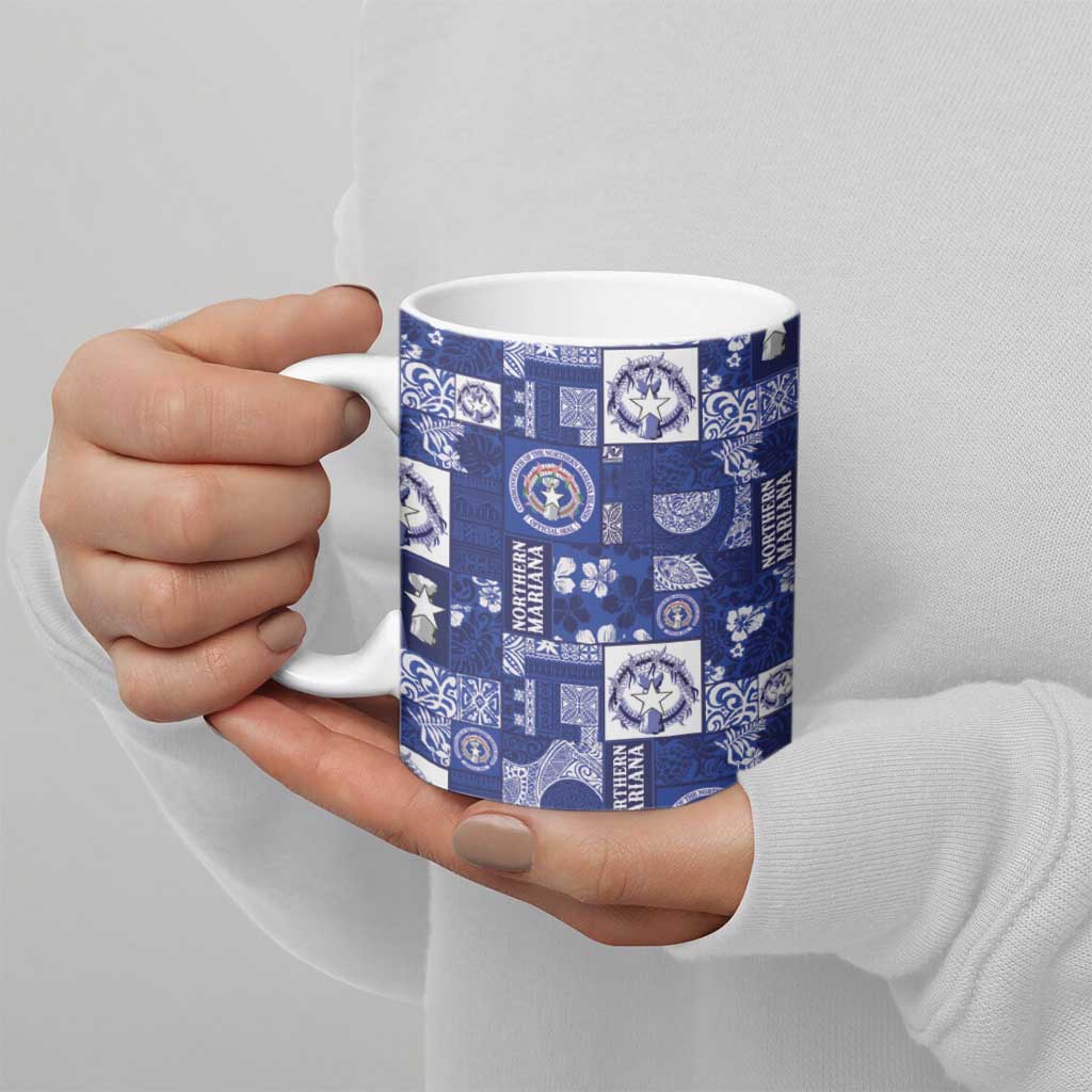 Northern Mariana Islands Magof Nochebuena Ceramic Mug Pacific Patchwork Xmas Vibes LT9 - Polynesian Pride