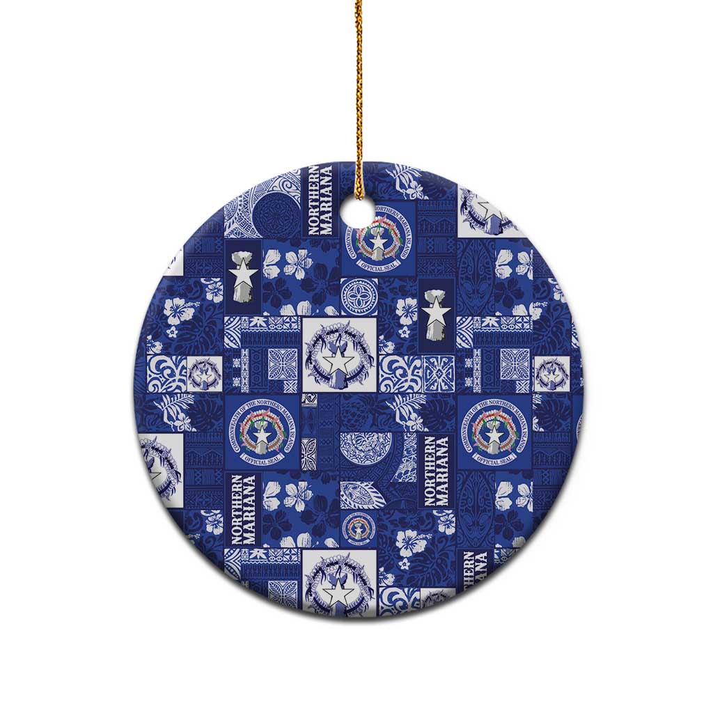 Northern Mariana Islands Magof Nochebuena Ceramic Ornament Pacific Patchwork Xmas Vibes LT9 - Polynesian Pride