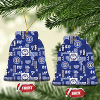 Northern Mariana Islands Magof Nochebuena Ceramic Ornament Pacific Patchwork Xmas Vibes LT9 Bell Flake Blue - Polynesian Pride