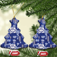 Northern Mariana Islands Magof Nochebuena Ceramic Ornament Pacific Patchwork Xmas Vibes LT9 Christmas Tree Blue - Polynesian Pride