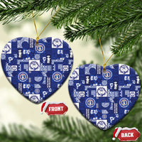 Northern Mariana Islands Magof Nochebuena Ceramic Ornament Pacific Patchwork Xmas Vibes LT9 Heart Blue - Polynesian Pride