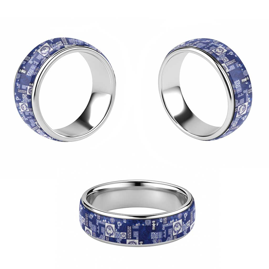 Northern Mariana Islands Magof Nochebuena Classic Ring Pacific Patchwork Xmas Vibes LT9 - Polynesian Pride