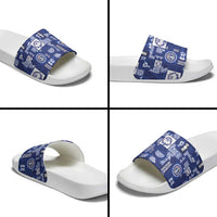 Northern Mariana Islands Magof Nochebuena Slide Sandals Pacific Patchwork Xmas Vibes LT9 - Polynesian Pride