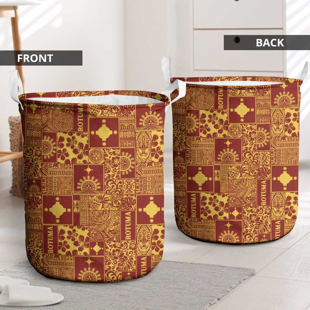 Rotuma Faiakse'ea 'e Kirisimasi Laundry Basket Pacific Patchwork Xmas Vibes LT9 - Polynesian Pride