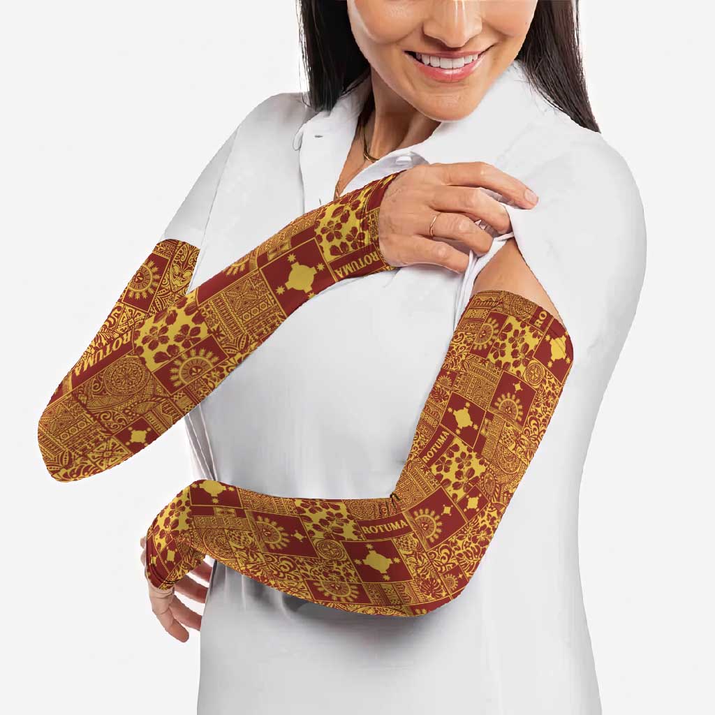 Rotuma Faiakse'ea 'e Kirisimasi Arm Sleeves Pacific Patchwork Xmas Vibes LT9 - Polynesian Pride