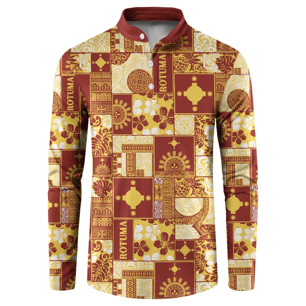 Rotuma Faiakse'ea 'e Kirisimasi Button Sweatshirt Pacific Patchwork Xmas Vibes LT9 Red - Polynesian Pride