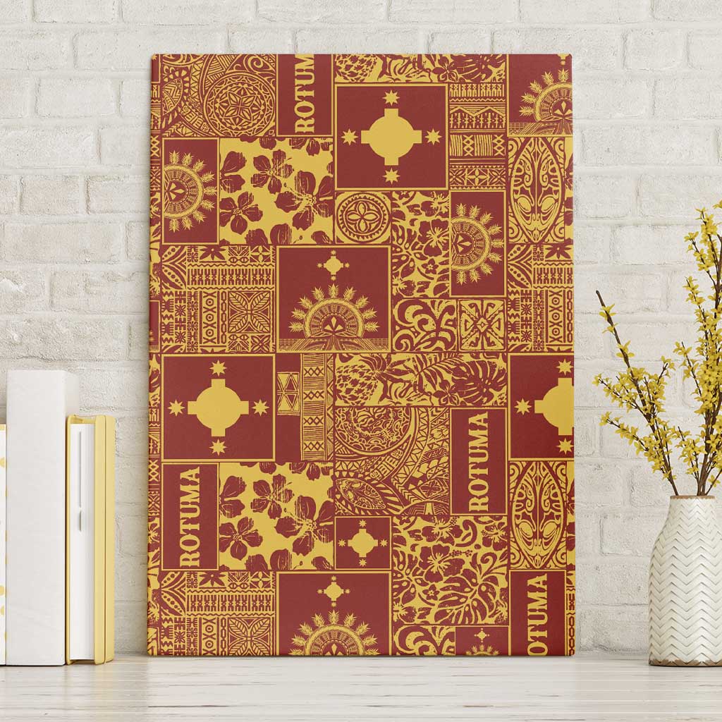 Rotuma Faiakse'ea 'e Kirisimasi Canvas Wall Art Pacific Patchwork Xmas Vibes LT9 Without Frame Red - Polynesian Pride