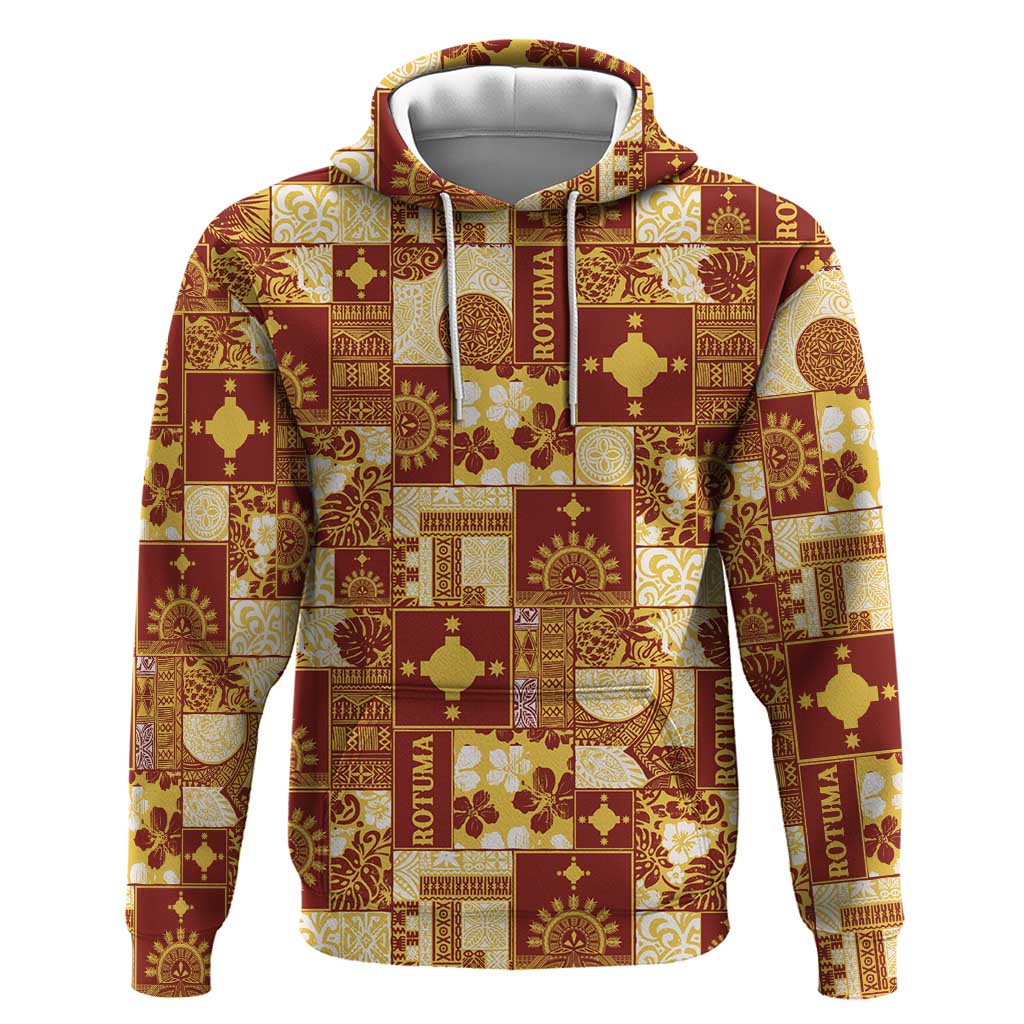 Rotuma Faiakse'ea 'e Kirisimasi Hoodie Pacific Patchwork Xmas Vibes LT9 Pullover Hoodie Red - Polynesian Pride