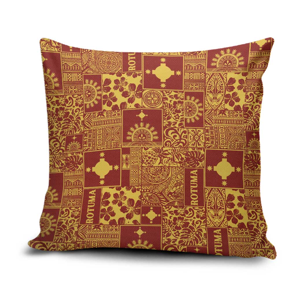 Rotuma Faiakse'ea 'e Kirisimasi Pillow Cover Pacific Patchwork Xmas Vibes LT9 Red - Polynesian Pride